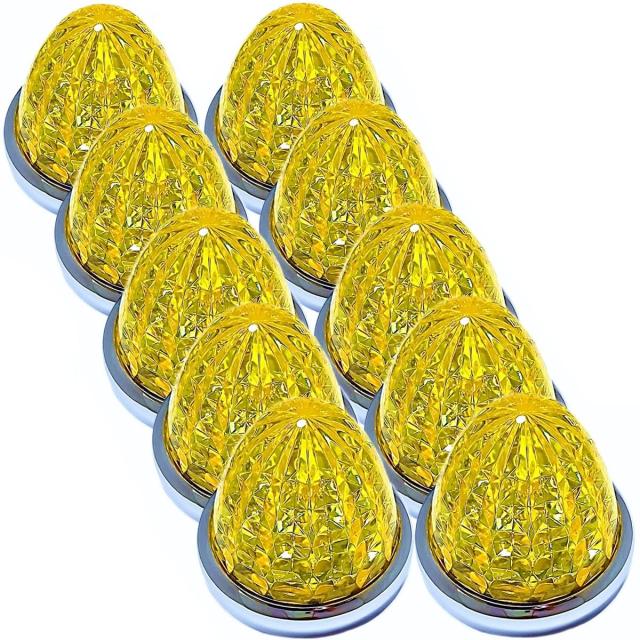 Customize（カスタマイズ） 24V トラック用 LED マーカーランプ サイド マーカー 8面クリスタルカット仕様 16LED 汎用 10個 セット メッ