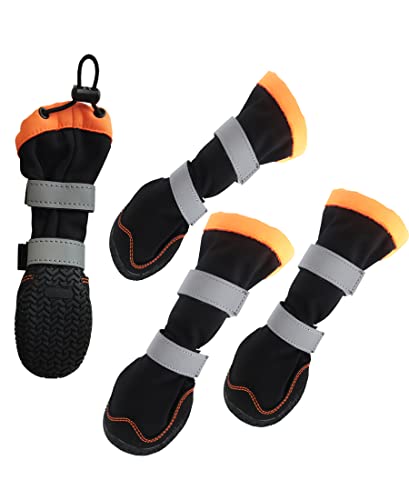 ASMPET 犬 靴 秋冬 防水 防雪 犬用靴 長靴 愛犬のお散歩 すべり止 肉球保護 ドッグブーツ 犬靴 ドッグシューズ 肉球 保護 傷防止 足元の