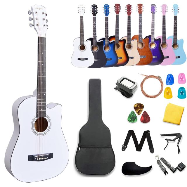 Aryari アコギ 白 アコースティックギター 初心者セット 38インチ 入門