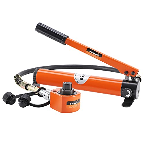 Bonvoisin 油圧ジャッキ ボトルジャッキ 多段式 ポンプ付き 小型 揚力10t 軽量 建築 機械 災害救援 狭い場所で大活躍 日本語取扱説明書付の通販は