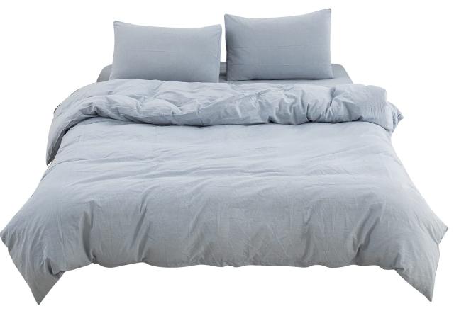 【掛け布団カバー ダブル 単品売り】オーガニックコットン 190x210cm 掛かバー 洗いざらしの綿100% 洗い替え 布団カバー 防ダニ 掛けふと