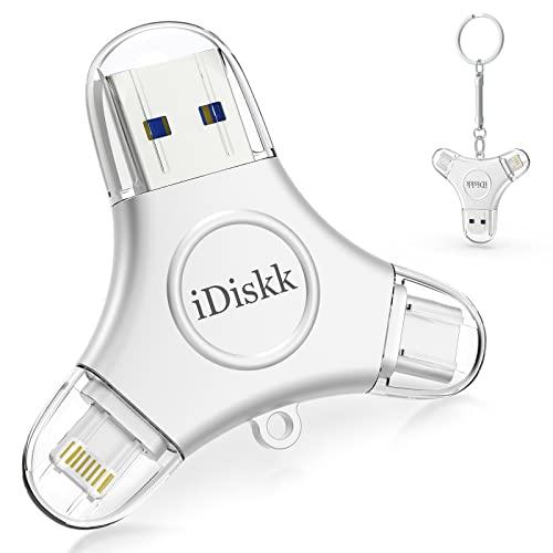 【APPLE mfi認証済 3in1 iPhone15対応】iDiskk iPhone usbメモリ 128GB 外付けフラッシュドライブ ハードディスク 外部ストレージ プラグ