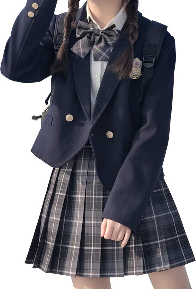 [cnstone] 女子高生 制服 学生服 セーラー服 JK制服 女子高生 高校制服 5点セット リボン ブレザー スカート チェック セット スクール 7,513円