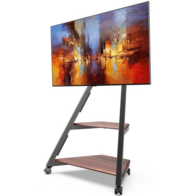 FITUEYES DESIGN 壁寄せテレビスタンド キャスター付き 32 43 50 55 60 65型対応 コーナーテレビ台 ケーブル管理 固定移動 デザイン 高さ