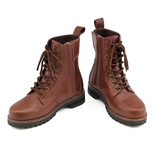 デイトナ(Daytona) バイク用 ミドルブーツ 28.0cm/メンズ 本革 牛革(フルグレインレザー) シフトパッド内蔵 サイドジップ HBS-007 ブラウ