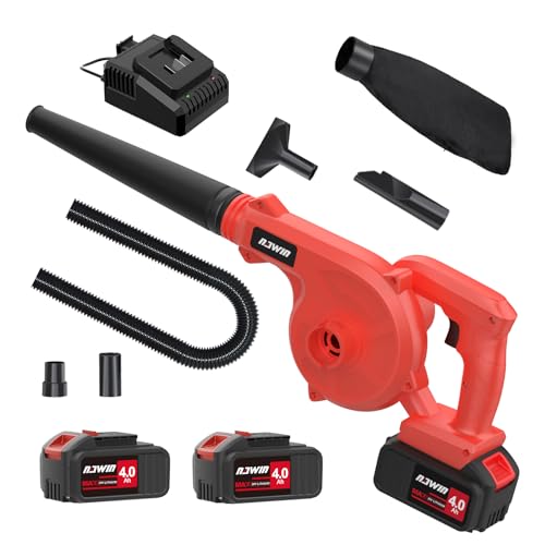 ナウィン ブロワー 20V 充電式ブロワー 4.0Ahバッテリー2個付 コードレスブロワー 無段階風量変速 送風機・集塵機 落ち葉払い 水滴飛ばし