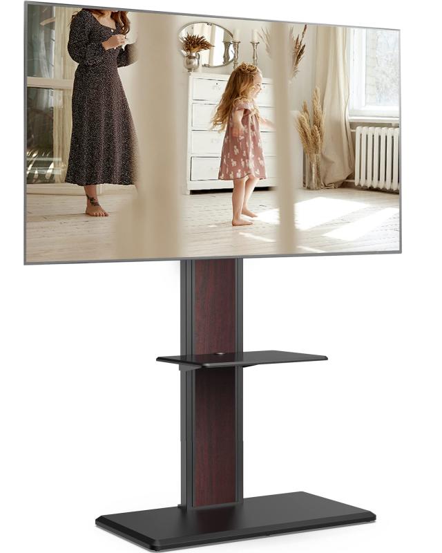 FITUEYES テレビスタンド 32-65インチテレビ対応 壁寄せ テレビ台 キャスター付き 可動タイプ 背面収納付 高さ角度調節可能 耐荷重40kg