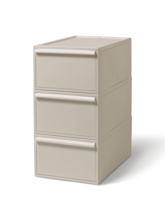 ライクイット (like-it) 収納ボックス クローゼットシステム 引出し (M) 3個組 ベージュ CS-D2 3P 奥行き52cm クローゼット収納にピッタの通販は 12,888円