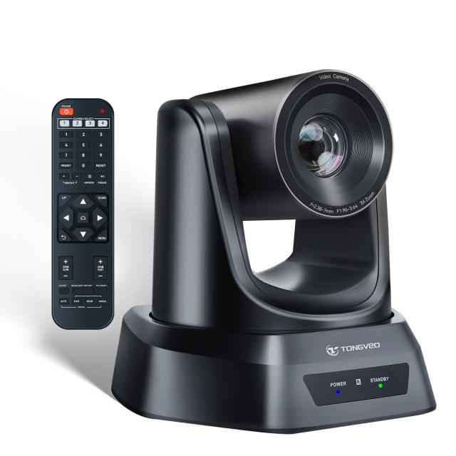 TONGVEO web会議カメラ 3倍光学ズーム 1080P 238万画素 60fps HDMI USB3.0 PTZ会議室カメラ 左右350°回転 114°広角 OBS Youtube Skype