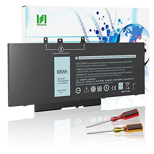 HASESS GJKNXバッテリー への置き換え Dell Latitude 5480 5580 5280 5288 5488 5590 5591 5490 5491 5495 E5480 E5580 E5490 E5590 Precの通販は