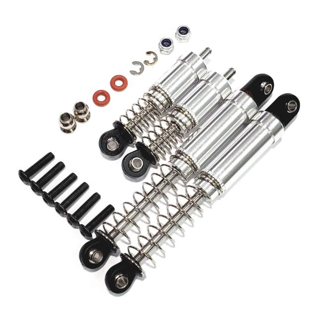 kingfly OPパーツ アルミ オイルダンパー 4本セット タミヤ1/10グラスホッパー/ホーネット オフロード 用 銀色