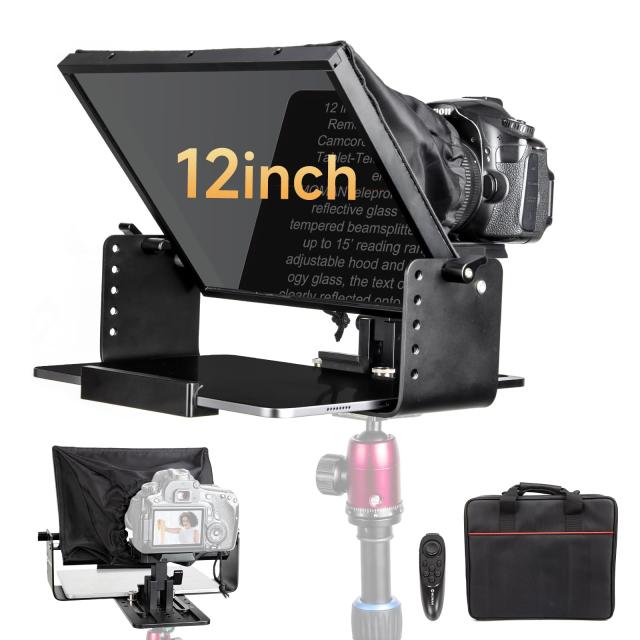 テレプロンプター, Moman MT12 ipad pro用12.9インチ第6/5/4/3世代（2022/2021/2020/2018モデル）タブレット対応 プロンプター アルミ合