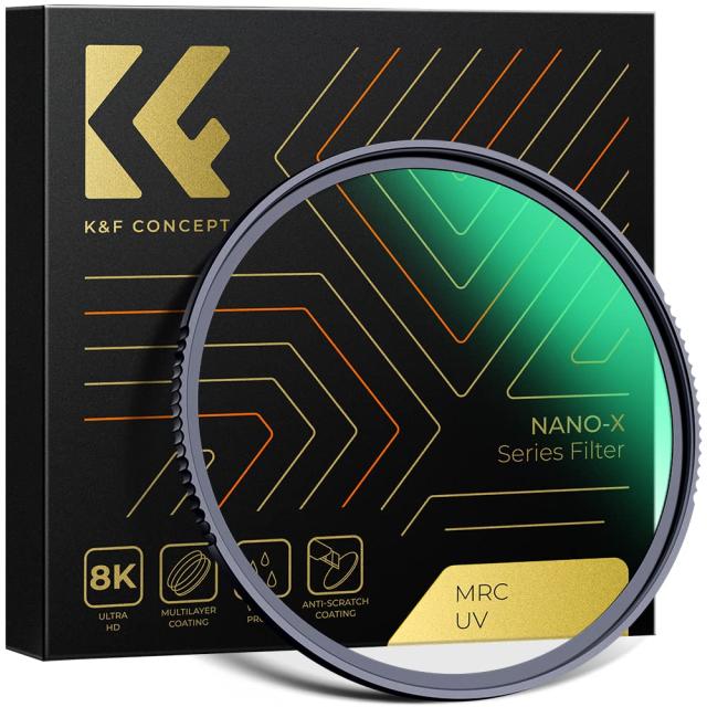 K＆F Concept 105mm レンズ保護フィルター AGC光学ガラス 超解像力 高透過率 極薄 撥水防汚 キズ防止 紫外線吸収 マルチナノコーティング