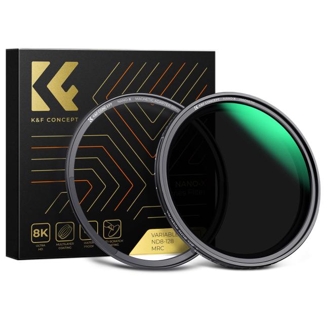 K＆F Concept 67mm マグネット可変NDフィルターND8-ND128 X状ムラ無し 日本製AGC光学ガラス HD超解像力 低い反射率 28層ナノコーティング