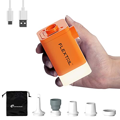 FLEXTAILGEAR - MAX PUMP2 PLUS持ち歩けるエアポンプ 4800mAH電池内蔵 照明ライト付き USB充電式 スマホ充電対応 軽いエアポンプ 小型 電の通販は