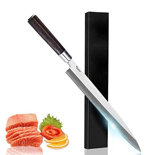 Irai Utaki 刺し身包丁 柳刃包丁 270mm 片刃 ドイツ4166鋼製 手に馴染む天然木ハンドル 家庭用 魚 切れる包丁 (270mm柳刃包丁)
