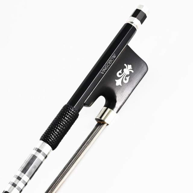 Vingobow 4/4 Full Size Cello Bow Advanced Carbon fiber Bow with Black Hair and White Hair Mixed Unique Designの通販は