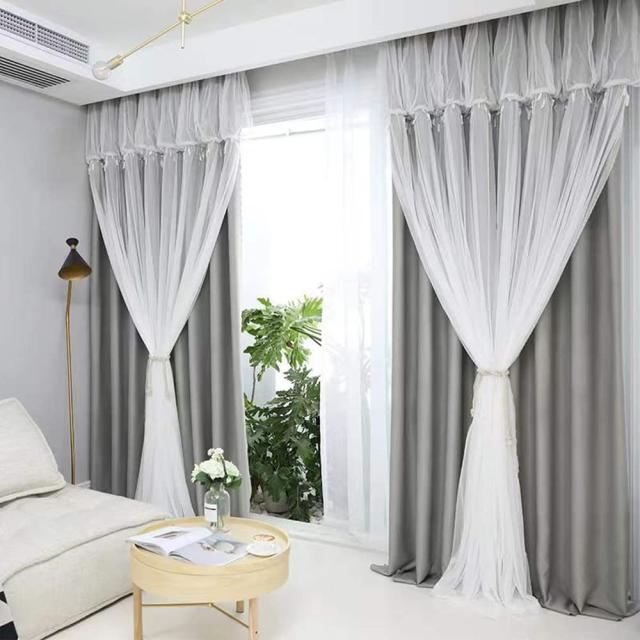 姫系 カーテン 遮光 おしゃれ フリルカーテン 可愛い 二重カーテンレース 一体型 掃き出し窓 腰窓 出窓用 遮光率90％ 女子 子供部屋 アジの通販は 6,353円