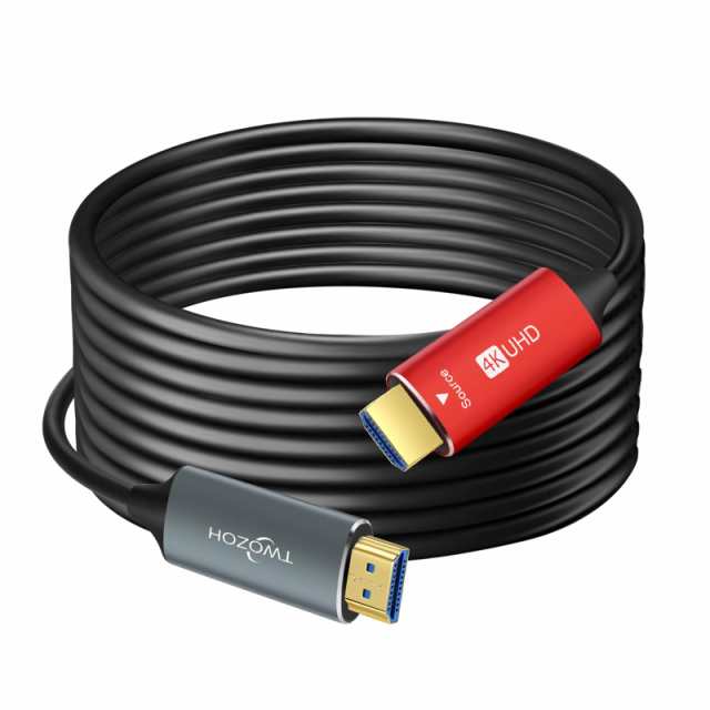 Twozoh HDMI 光ファイバーケーブル 20M 4Kファイバー HDMI コード 4K@60Hz/18Gbps対応の通販は