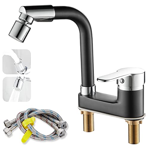 Maynosi 洗面台蛇口 2穴洗面用水栓 洗面水栓 ツーホール式 フル回転