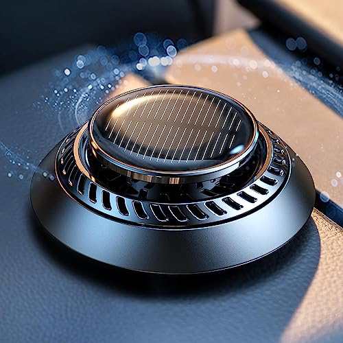CEENIU 車用芳香剤 高級カー用品 2024新型 アルミ合金製 ソーラー回転式 静音 フランス産天然香料 エッセンシャルオイル2本付き F21 カーの通販は