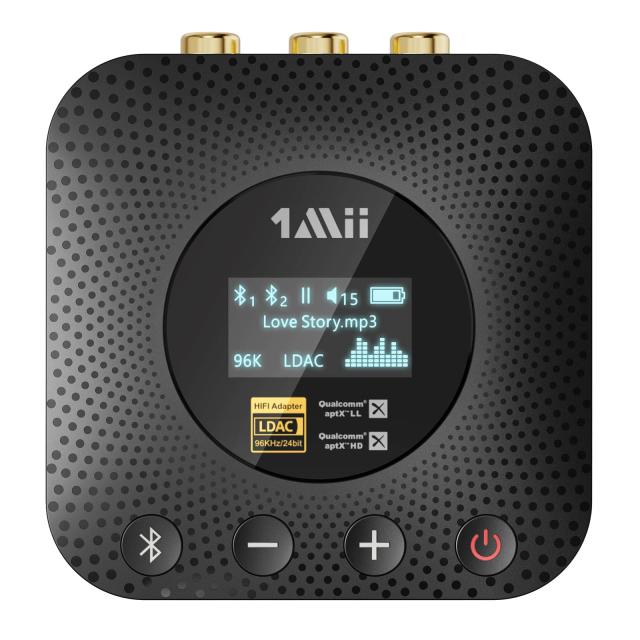 1Mii Bluetooth レシーバー LDAC ＆ APTX HD ＆ APTX LL 低遅延 AAC オーディオ 対応、 ブルートゥース 受信機 3.5mm イヤホンジャック AUX