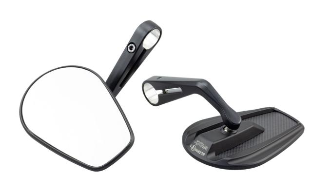 キジマ (kijima) バイク バイクパーツ ミラー TECH10 φ22.2 バークランプタイプ 左右セット HZZ-07000 ブラック