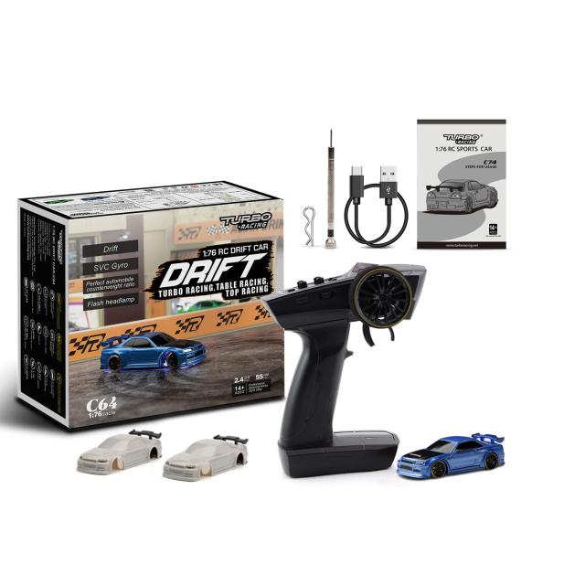 Turbo Racing C64 1:76ドリフトカー ターボレーシング 1/76ミニRCカー 30分連続稼働 ドリフト走行 2.4GHz技適認証済み 比例制御 ジャイロ 17,225円