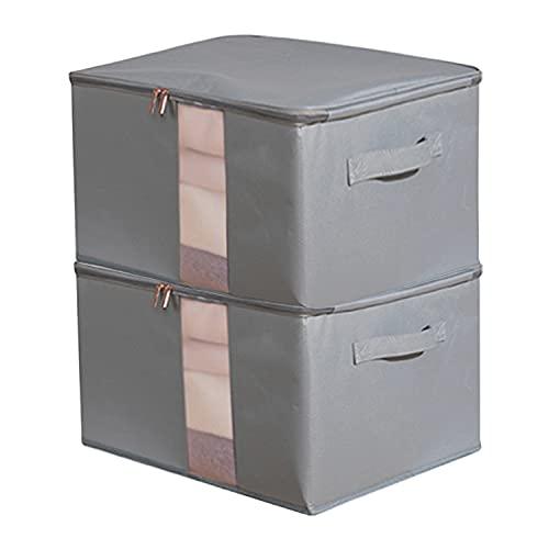 YOSTORYA 収納ボックス 収納ケース パースペクティブ ストレージ ボックス(2個セット) ジッパー と ハンドル付き 防水 600D オックスフォ