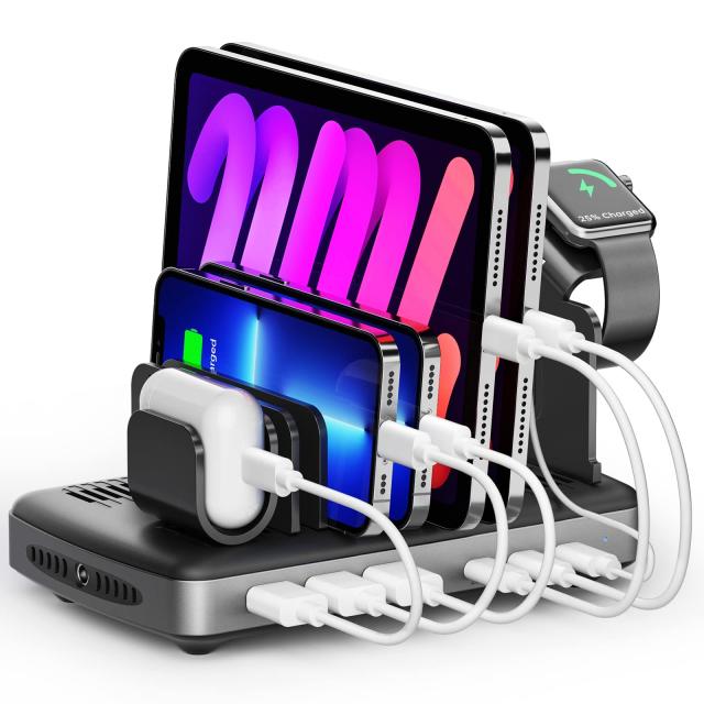 Unitek 2023 USB PD充電ステーション 6ポート PD20W*2+PD60W*1 卓上充電スタンド 120W PSE認証済 6台同時充電 1.5A/2.4A/3A スマートIC搭
