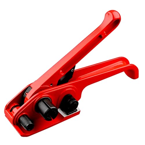 heizi 梱包機 手動 PPバンド 引締め 結束機 ハサミ不要 梱包テープ 梱包材 引締機 引締器 梱包器 カッター (レッド)の通販は