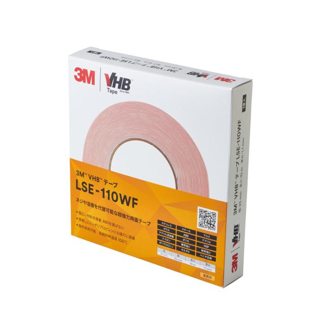 3M 屋内 屋外 多用途 VHB テープ LSE-110WF, 白, 25 mm x 10 m, 1.1 mm厚