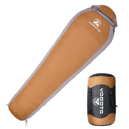 【YOGOTO】 ダウン 寝袋 冬用 マミー型 シュラフ 600FP 高級ダウン 連結可能 撥水 地震対策 避難用 スリーピングバッグ キャンプ アウト