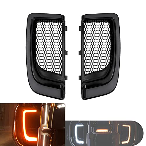 HDBUBALUS バイク LED ロワー フェアリング グリル ターンシグナル ライト ハーレー ツーリング エレクトラグライド ストリートグライド