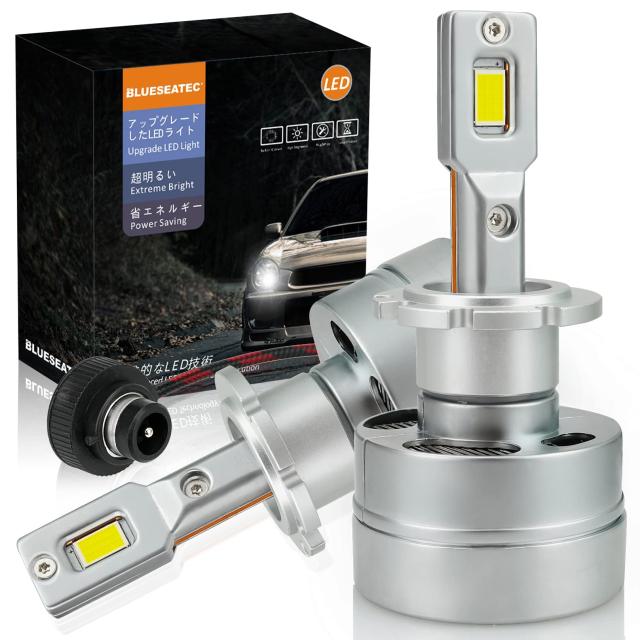 BLUESEATEC【2023新型モデル】D4S D4R LED ヘッドライト 車検対応 ポン付け45W 純正交換用 静音ファン付き 配線レス6500k LED化 LEDバル