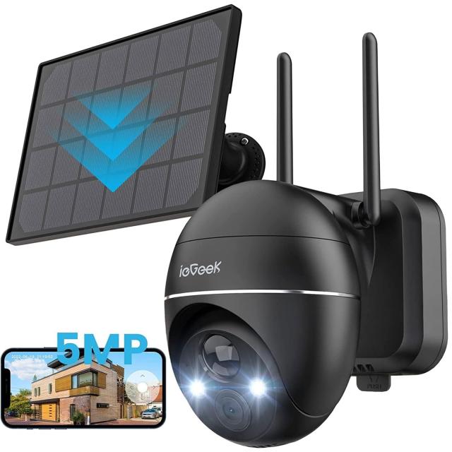 【2024最新5MPメンテナンスフリー】 ieGeek 防犯カメラ 屋外 ソーラー 防犯カメラ ワイヤレス 屋外 500万カラー夜間撮影 監視カメラ 屋外