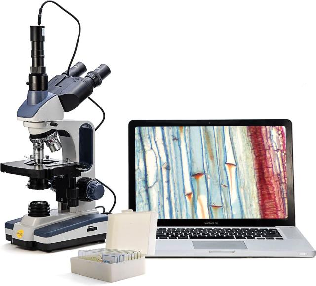 SWIFT 三眼生物顕微鏡 高性能3眼タイプ生物顕微鏡 最大2500X拡大 デジタル接眼レンズ付 Easyview 500万画素 USB2.0 ジーデントップ式30度