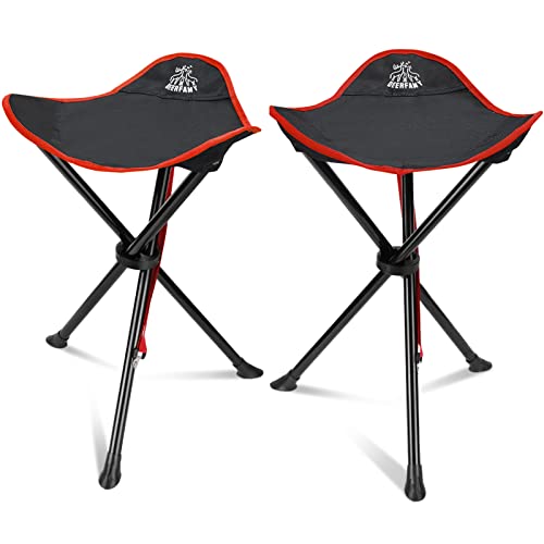 DEERFAMY アウトドア チェア コンパクト 軽量 2脚セット 持ち運び 釣り おりたたみいす スツール 56cm高さ 折りたたみ椅子 折り畳み椅子