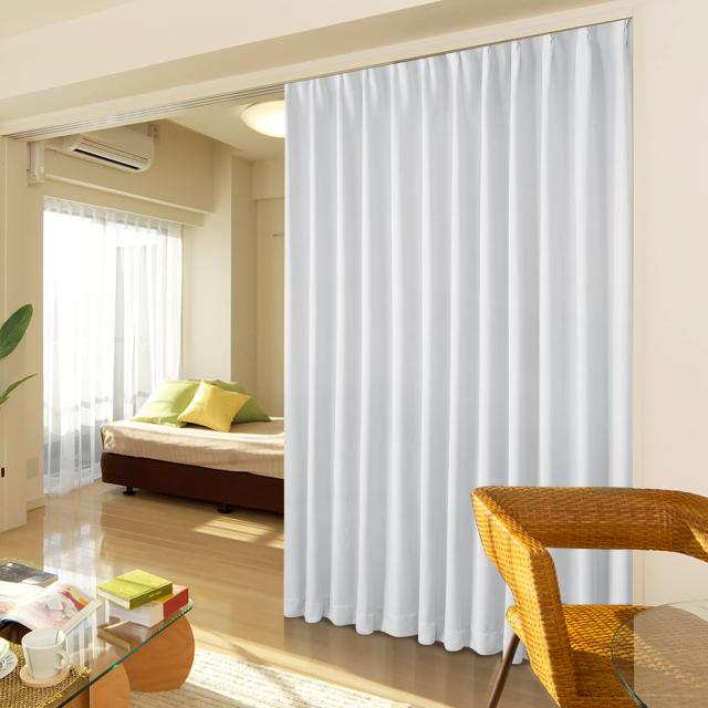 Deconovo 遮光カーテン 幅200cm丈200cm 2枚入 ドレープカーテン おしゃれ UVカット 断熱 節電対策 昼夜目隠し グレーホワイト