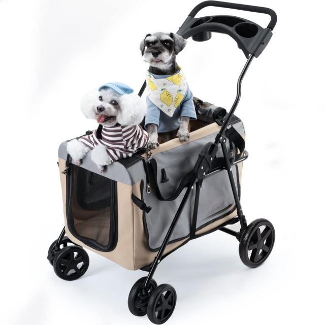 ペットカート ブラックとグレーのコンビ多頭　25kg耐荷重 ペットカート ブラックとグレーのコンビ多頭 25kg耐荷重 ペットカート