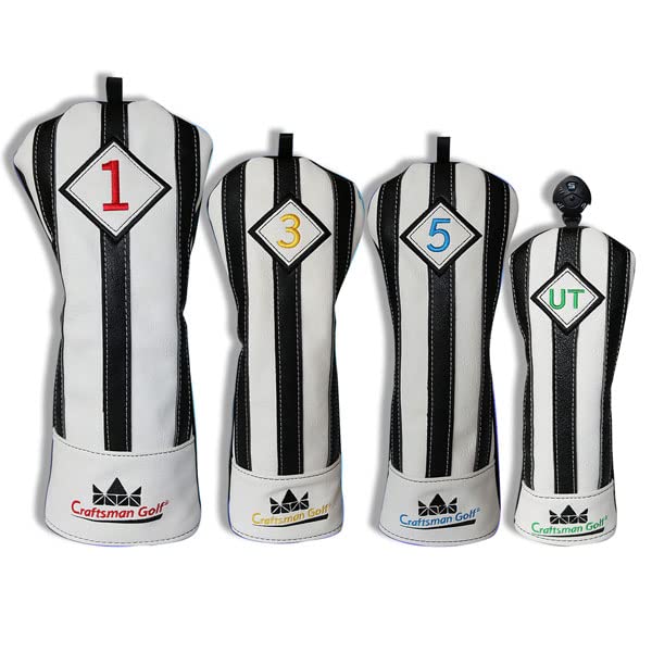 CRAFTSMAN(クラフトマン) ゴルフウッドカバー クラブヘッドカバー 4個セット（1.3.5.UT） ドライバー用・フェアウェイウッド用・ユーティ