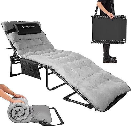 KingCamp サマーベッド 折りたたみ コット/チェア/ベンチ三用 5段階調節 ビーチチェア キャンプ リクライニング アウトドア 簡易ベッド