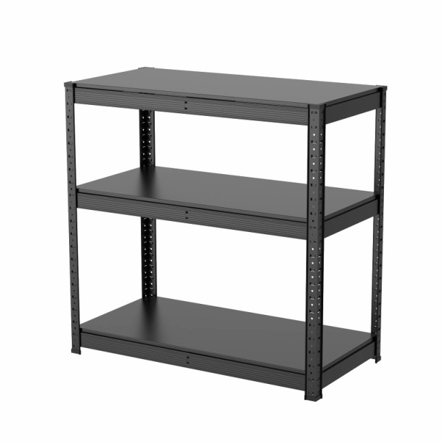 Umimileラック スチールラック 幅80cm 3段 メタルラック 耐荷重120kg/段 (幅80×奥行40×高さ80cm, ブラック)の通販は