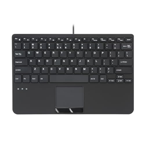 Perixx ペリックス PERIBOARD-525US タッチパッド付きキーボード 有線 ミニ USB パンタグラフキー 28.4x18.2x2.8cm USBハブ2個搭載 US配