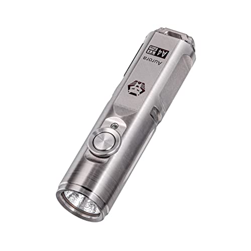 RovyVon A4 Pro チタン キーチェーン懐中電灯、超明るい 650 ルーメン小さな EDC 懐中電灯の世帯、屋外、キャンプ、祭典のため