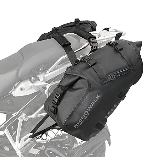 Rhinowalkオートバイのサドルバッグ防水防振モーターサイドバッグショルダーバッグモーターバイクのパニー48 l (24 l *2)ほとんどの冒険
