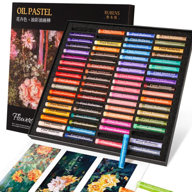 Paul Rubens オイルパステル、72色の花の色アーティストソフトオイルパステルセット鮮やかでクリーミー、アーティスト、初心者、学生、子