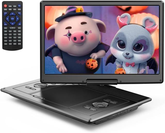 【新機種】YOTON ポータブルDVDプレーヤー 16.9インチ YOTON DVDビデオプレーヤー 14.1インチHD液晶画面、デュアル高品質アンプ内蔵、4~6の通販は 10,387円