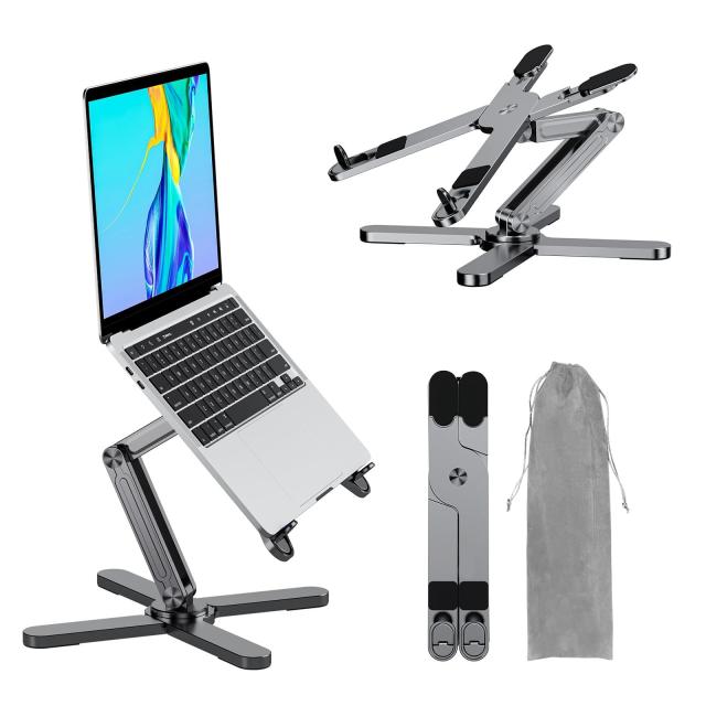 ノート パソコン スタンド PCスタンド パソコンスタンド 折りたたみ式 360°回転 角度/高さ無段階調節 携帯便利 人間工学 安定 放熱 姿勢の通販は