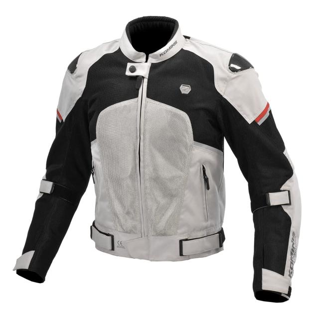 [KOMINE] バイク用 JK-1573 プロテクトカーボンメッシュジャケット 07-1573 メンズ Light Grey Black 3XL